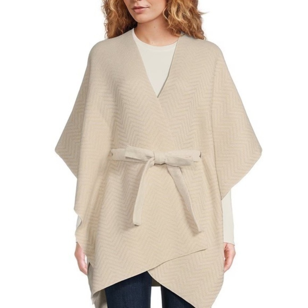 NWT- SASSO + SMYTH Belted Reversible Ruana